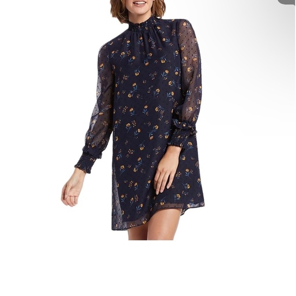 Draper James Dresses & Skirts - DRAPER JAMES Swiss Dot Field of Flowers  Smocked Dress in Nassau Navy Size MED